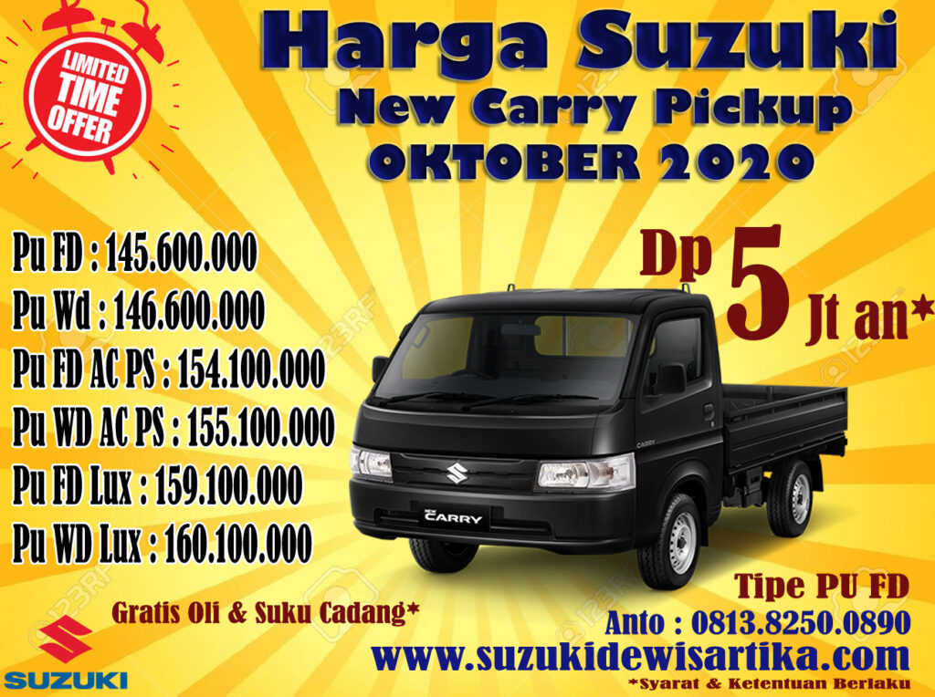 Harga Suzuki Carry Pickup Bulan Oktober 2020